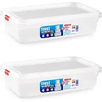 PlasticForte vershoudbakje - 10x - met deksel - 26 x 18 x 7 cm - 1.6L - meal prep bakjes