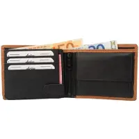 Dariya Portemonnee 2900 Zwart Cognac Leer