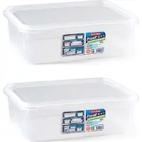 PlasticForte Vershoudbakje vriezer en magnetron - 6x - 6500 ml - kunststof - voedsel - 32 x 26 x 10 cm - Luchtdicht