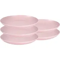 PlasticForte Bord - Set van 10x stuks - D25 cm - roze - kunststof - rond - camping bord - dinerbord