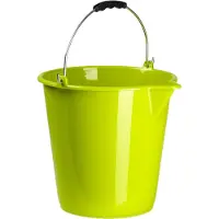 PlasticForte Emmers - 3x stuks - met schenktuit - 12 Liter - groen - schoonmaakemmer