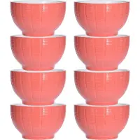 Excellent houseware Soepkommen/serveer schaaltjes - 8x - Venice - keramiek - D14 x H8 cm - steenrood