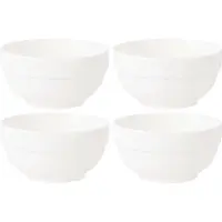 Vivalto Kommetjes/serveer schaaltjes - 4x - Kendai - porselein - D13 x H6.5 cm - ivoor wit - Stapelbaar