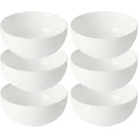 Vivalto Kommetjes/serveer schaaltjes/soepkommen - 6x - Opal - keramiek - D13 x H6 cm - ivoor wit - Stapelbaar