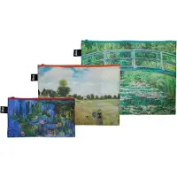LOQI Zip Pockets - Japanese Footbridge, Wild Poppies & Water Lilies gerecycled
