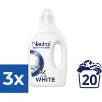 Neutral - Vloeibaar Wasmiddel - Witte Was - 1 Liter - 20 wasbeurten - Voordeelverpakking 3 stuks