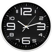 Meyerhoff Analoge Wandklok – Zwart 30 cm – Stille Kwarts Klok – Modern Design – Goed Leesbaar – Ideaal als Cadeau