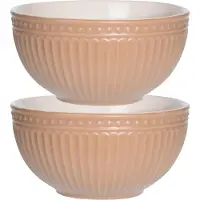 Excellent houseware Soepkommen/serveer schaaltjes - 2x - Roman Style - D14 x H7 cm - zalm roze