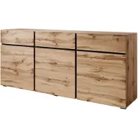 Meubella Dressoir Cainan eiken zwart 180 cm