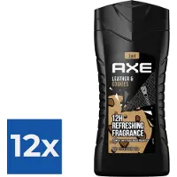 Axe Leather & Cookies 3-in-1 Douchegel - 250 ml - Voordeelverpakking 12 stuks