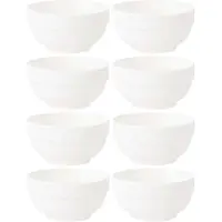 Vivalto Kommetjes/serveer schaaltjes - 8x - Kendai - porselein - D13 x H6.5 cm - ivoor wit - Stapelbaar