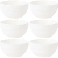 Vivalto Kommetjes/serveer schaaltjes - 6x - Kendai - porselein - D13 x H6.5 cm - ivoor wit - Stapelbaar