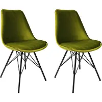 Kick kuipstoel Velvet Groen - zwart frame | Set van 2