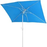 MCW Parasol N23, tuinparasol, 2x3 m rechthoekig kantelbaar, polyester/aluminium 4,5 kg UV-bescherming 50+ ~ blauw