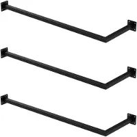 ML-Design Set van 3 kledingstangen hoek Allie | staal zwart 92x30x6 cm wandstangen | NADUVI