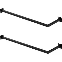 ML-Design Set van 2 kledingstangen hoek Allie | staal zwart 92x30x6 cm wandstangen | NADUVI
