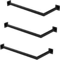 ML-Design Set van 3 kledingstangen hoek Allie | staal zwart 62x30x6 cm wandstangen | NADUVI