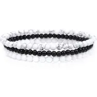 Memphis Stacked Dames Armbanden set - White-19cm