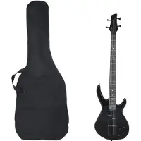 vidaXL Basgitaar voor beginners elektrisch met tas 4/4 46" zwart