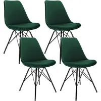 Kick Collection SET van 4 Kick kuipstoel - Velvet - Donkergroen (4 stuks)