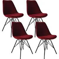 Kick Collection kuipstoel Velvet rood - zwart frame - set van 4