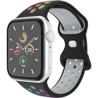 IMoshion Siliconen Sport⁺ bandje voor de Apple Watch | 38/40/41/42 mm - Maat S/M - Black Rainbow