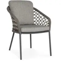 Suns Tuinstoel Nappa Macrame Weaving Matt Royal Grey / Light Anthracite (set van 2)