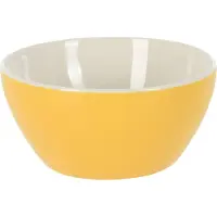Excellent houseware Soepkommen/serveer schaaltjes - Acapulco - porselein - D14 x H6.5 cm - geel - Stapelbaar