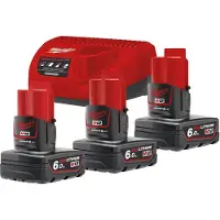 Milwaukee M12 NRG-603 Accu- en Oplader Set 12V 6.0Ah