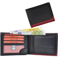 Dariya Portemonnee 120 B Zwart Rood Leer