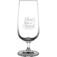 Fusion Gegraveerde bierglas op voet 41cl I Love you so much - valentijnsdag - valentijn