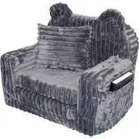 Viking Choice Kinderfauteuil - slaapbankje - corduroy - 51x40x41cm - grijs