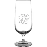 Fusion Gegraveerde bierglas op voet 41cl Love of my life - valentijnsdag - valentijn