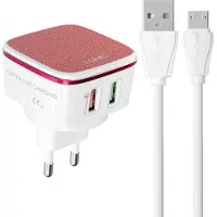 LDNIO - A2405Q - Snellader Qualcomm - Quick opader Met Geschikt voor: 1 Meter Micro USB Kabel - Geschikt voor: Samsung Galaxy / Nokia / Motorola / Huawei / Oppo / LG