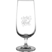Fusion Gegraveerde bierglas op voet 41cl Love is real - valentijnsdag - valentijn