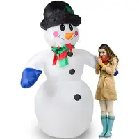 Monzana Opblaasbare Sneeuwpop XXL - 240cm LED Verlichting