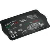 Kesper Dienblad Rechthoekig - Met Print Boun Appetito - Design koffie/Thee dienblad - Dienblad met handvatten - Melamine - 48x30x3.5 Cm