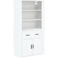 vidaXL Hoge kast bewerkt hout wit