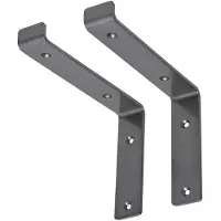 ML-Design Set van 2 plankdragers William high | metaal grijs 20x4x14 cm wandplanken en -haken | NADUVI