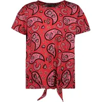 Cars T-shirt RUNA met paisleyprint rood/roze/zwart Meisjes Viscose Ronde hals - maat 164
