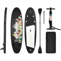 Gymrex SUP paddleboard - 110 kg - opblaasbaar - zwart