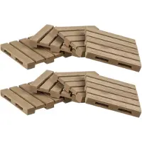 Out of the blue Glazenonderzetters - 12x stuks - hout - 10 x 10 cm - onderzetters