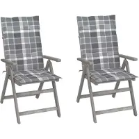 vidaXL Verstelbare stoelen met hoge rugleuning, set van 6, met kussens, gemaakt van massief acaciahout