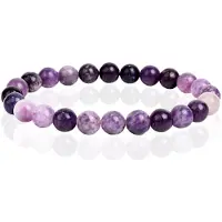 Memphis Natuursteen Armband met 8mm Kralen - Kunsite