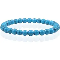 Memphis 6mm Natuursteen Armband - Blue Howlite