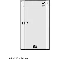 Hartberger Lindner pergamijn 85 x 117 mm + 16 mm klep (500x) - papier - envelop - envelopjes - zakjes - 100% recyclebaar – glassine