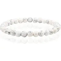 Memphis 6mm Natuursteen Armband - White Howlite