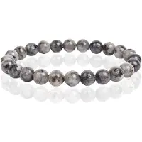 Memphis Natuursteen Armband met 8mm Kralen - Labradorite