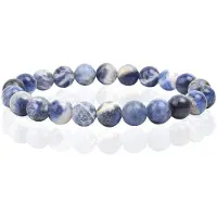 Memphis Natuursteen Armband met 8mm Kralen - Sodalite