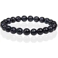 Memphis Natuursteen Armband met 8mm Kralen - Black Howlite